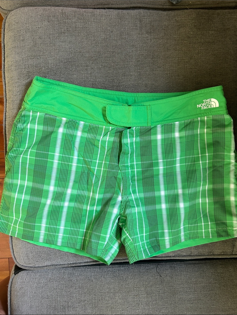 The North Face Green Plaid Athletic Shorts